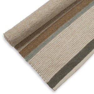 Vloerkleed, gerecycled katoen, beige streep multicolor, groot from Dille & Kamille