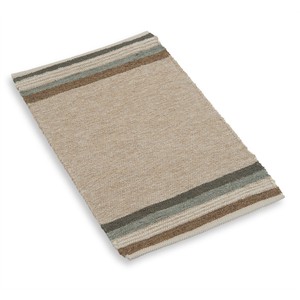 Vloerkleed, gerecycled katoen, beige streep multicolor, klein from Dille & Kamille