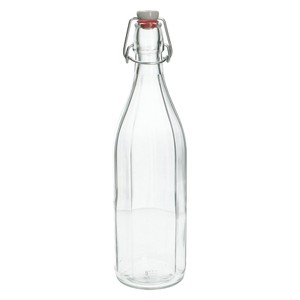 Beugelfles, facet, glas, porseleinen dop, 1 liter from Dille & Kamille