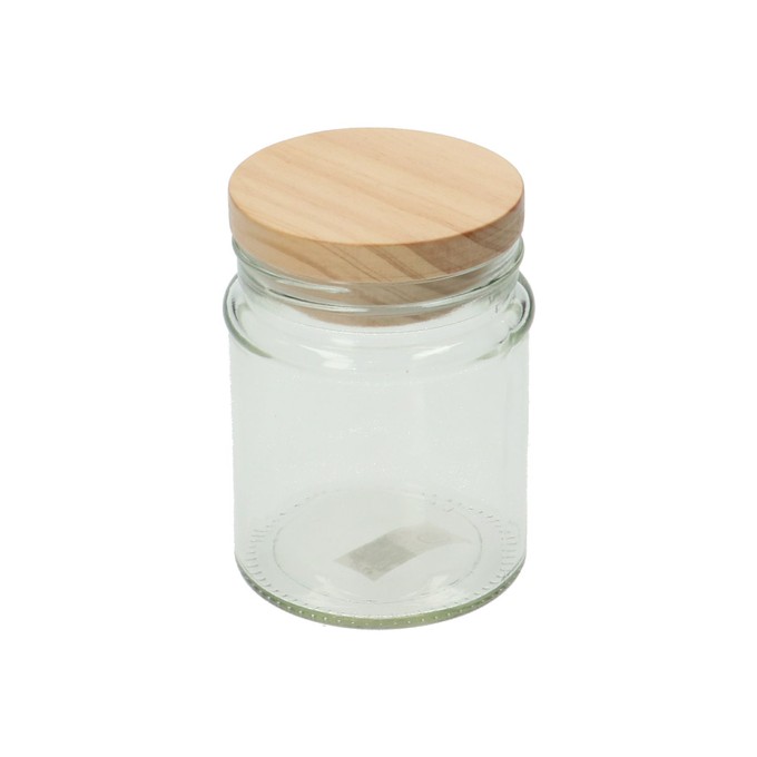 Pot met houten deksel, glas, 350 ml from Dille & Kamille