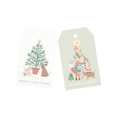 Cadeaulabels, kerstdieren, papier, 10 stuks via Dille & Kamille