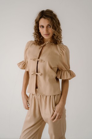 OLIVIA TOP - SAND from ELJO THE LABEL