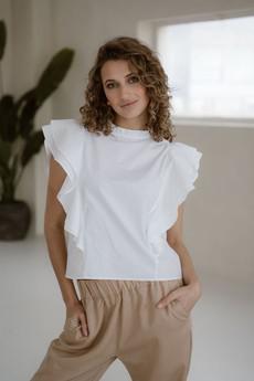 RACHEL TOP - WHITE via ELJO THE LABEL