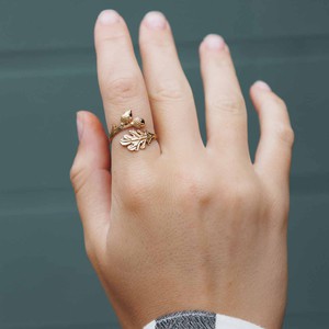 Bronzen ring blad en eikels from Fairy Positron