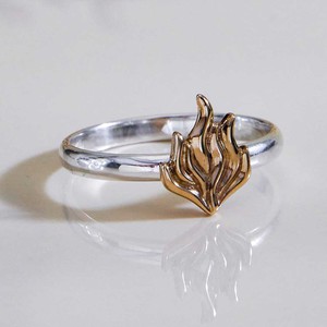 Zilveren ring met bronzen vlam from Fairy Positron