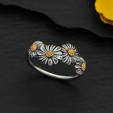 Zilveren/bronzen ring madeliefjesketting via Fairy Positron