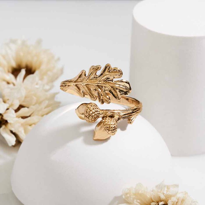 Bronzen ring blad en eikels from Fairy Positron