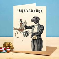 Wenskaart Labrador "Labracadabrador" via Fairy Positron