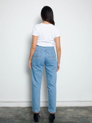 High Waisted Organic & Recycled Mom Fit Plain Jeans from Fanfare Label