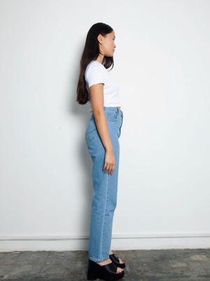 High Waisted Organic & Recycled Mom Fit Plain Jeans from Fanfare Label