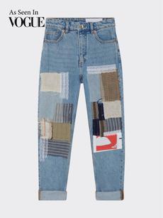 Patchworked Front (Thigh to Knee) Jeans - Size 32 via Fanfare Label