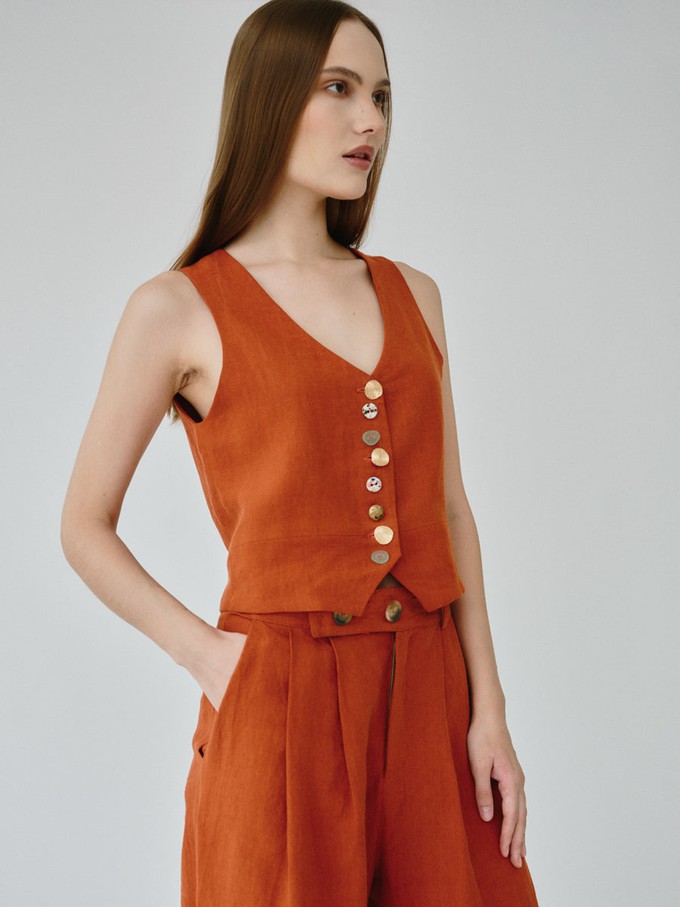 Celeste Linen Trousers in Orange from Fanfare Label