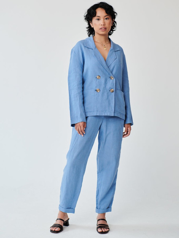 Ethically Made Blue Linen Suit from Fanfare Label