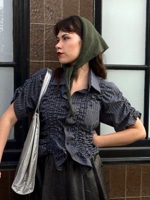 Nina Upcycled Check Shirt from Fanfare Label