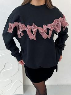 Betty Bow Organic Jumper in Black via Fanfare Label