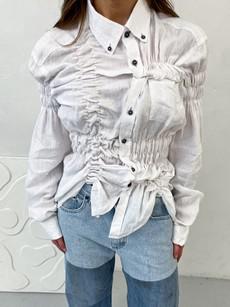 Paige Upcycled White Shirt via Fanfare Label