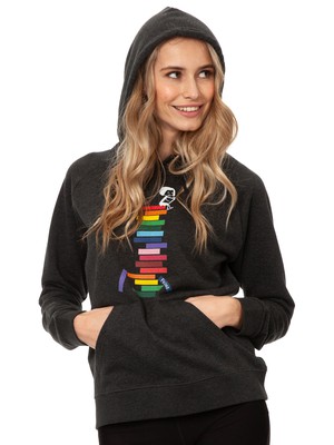 Books Girl Hoodie dark heather gray from FellHerz T-Shirts - bio, fair & vegan