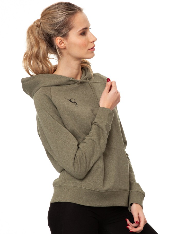 Balance Hoodie heather khaki from FellHerz T-Shirts - bio, fair & vegan