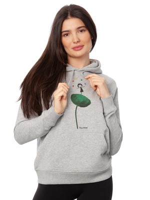 Rainbow Juggleuse Hoodie heather gray from FellHerz T-Shirts - bio, fair & vegan