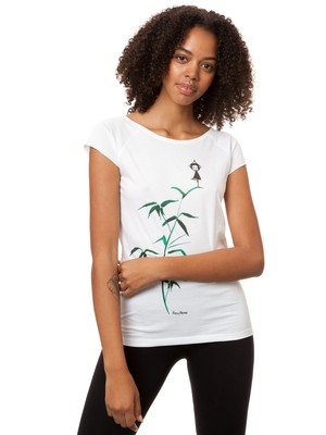 Yoga girl Cap Sleeve white from FellHerz T-Shirts - bio, fair & vegan