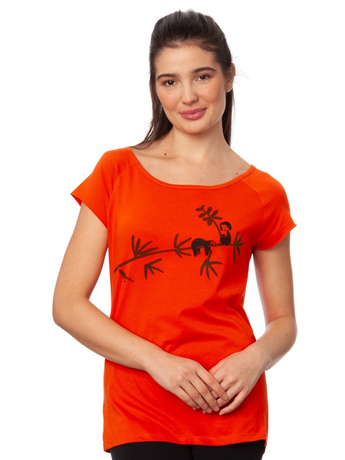 Faultier Cap Sleeve koi orange from FellHerz T-Shirts - bio, fair & vegan