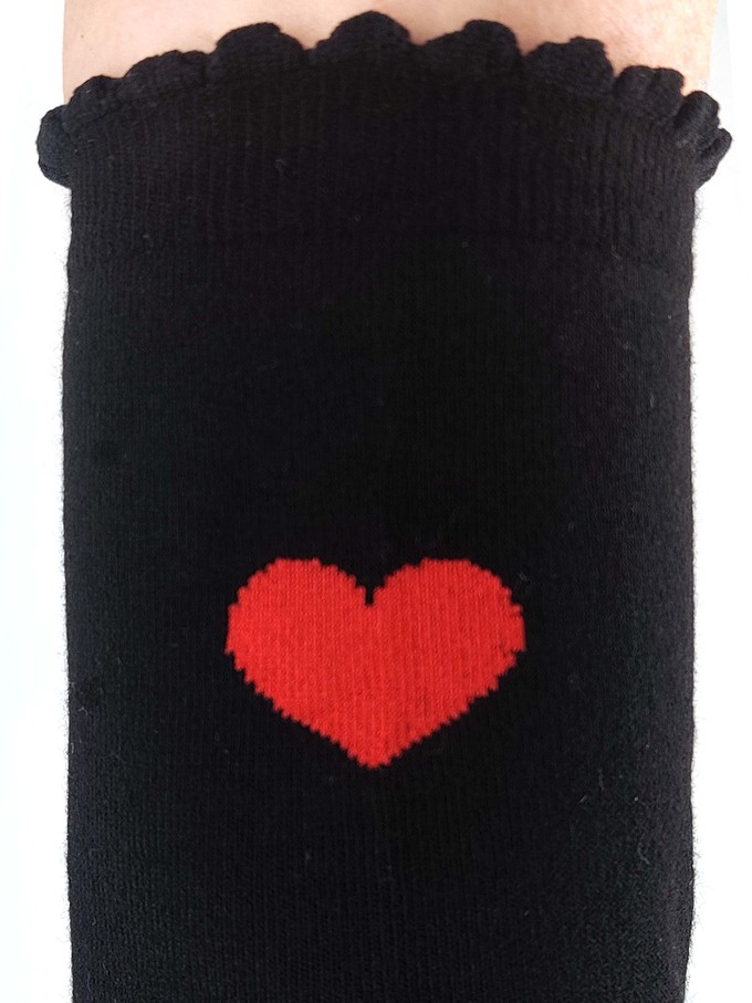 Pack of 3 socks with viscose (made of bamboo cellulose) heart black from FellHerz T-Shirts - bio, fair & vegan