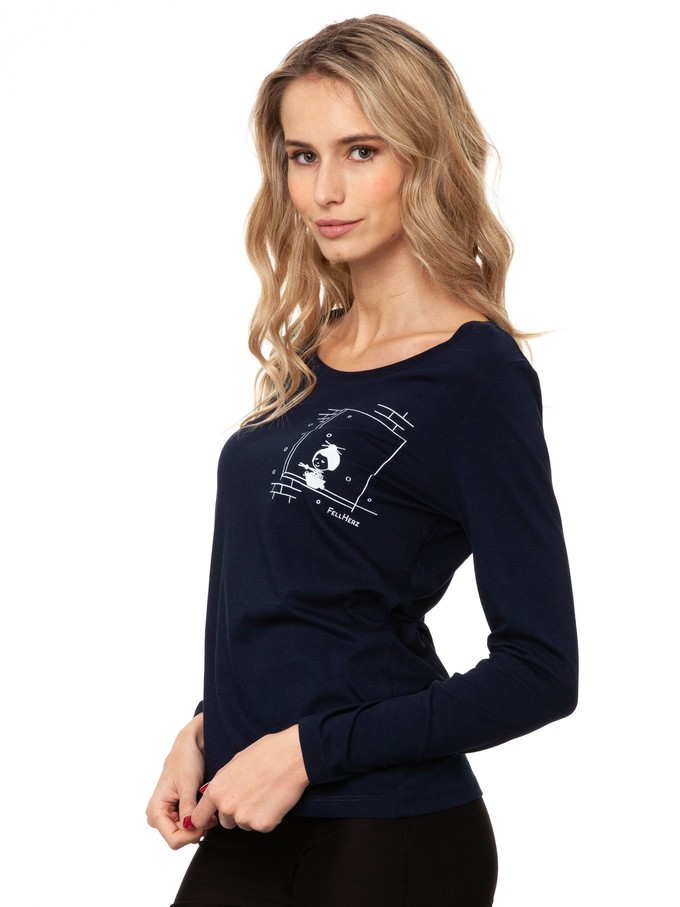 Noodle soup Longsleeve navy from FellHerz T-Shirts - bio, fair & vegan