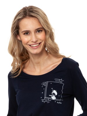 Noodle soup Longsleeve navy from FellHerz T-Shirts - bio, fair & vegan