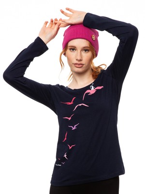 Möwenflug Longsleeve navy from FellHerz T-Shirts - bio, fair & vegan