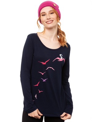 Möwenflug Longsleeve navy from FellHerz T-Shirts - bio, fair & vegan