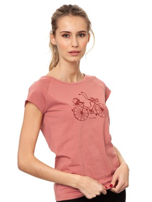 Bicycle Girl Cap Sleeve dusty rose from FellHerz T-Shirts - bio, fair & vegan