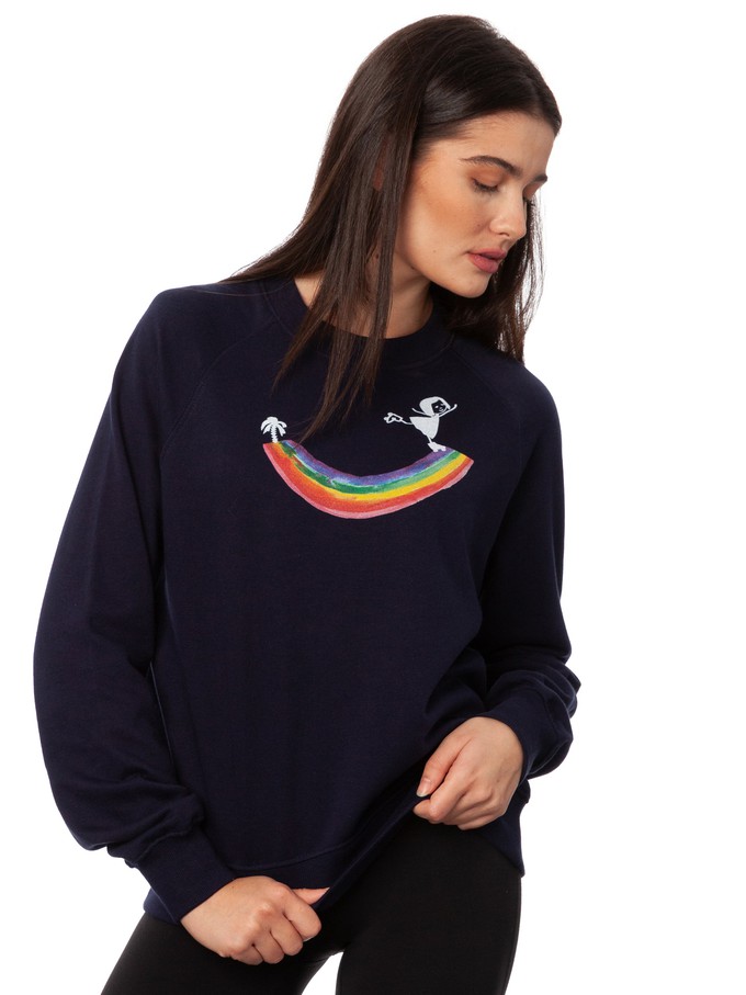 Rainbow Girl Raglan Sweater navy from FellHerz T-Shirts - bio, fair & vegan