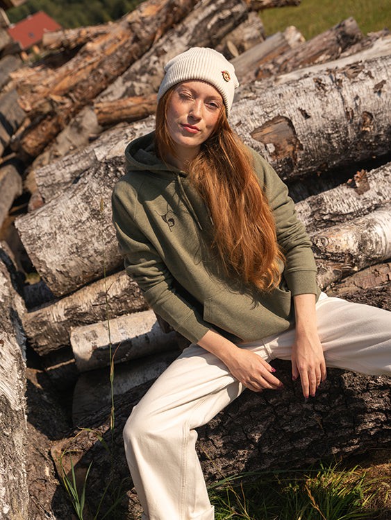 Balance Hoodie heather khaki from FellHerz T-Shirts - bio, fair & vegan