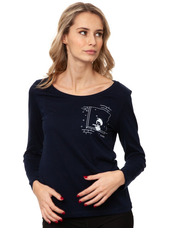 Noodle soup Longsleeve navy from FellHerz T-Shirts - bio, fair & vegan