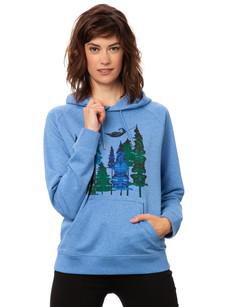 Wood Girl Hoodie blue melange via FellHerz T-Shirts - bio, fair & vegan