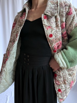 The "ROSES - PISTACHIO GREEN " Blankets Made - Collar COAT - L from Fitolojio Workshop