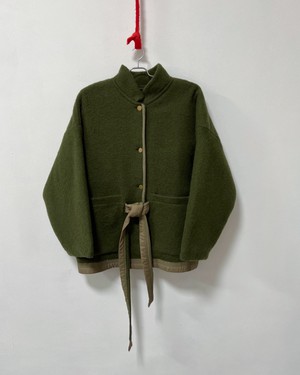 Our "OLIVE GROVE"  wool Blanket Made COAT - L (Fit M/L) from Fitolojio Workshop