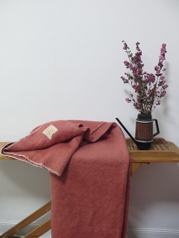 Our "Mr  CRAMER ROUGE PINK"  wool Blanket Made COAT - L- (Fit M/L) from Fitolojio Workshop