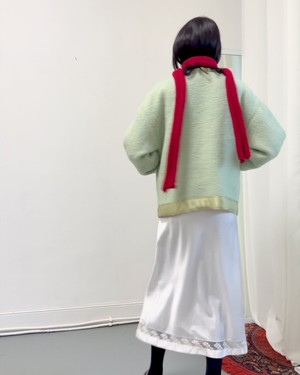 Our "MINT & BUTTER "  Reversible wool Blanket Made COAT - S- from Fitolojio Workshop