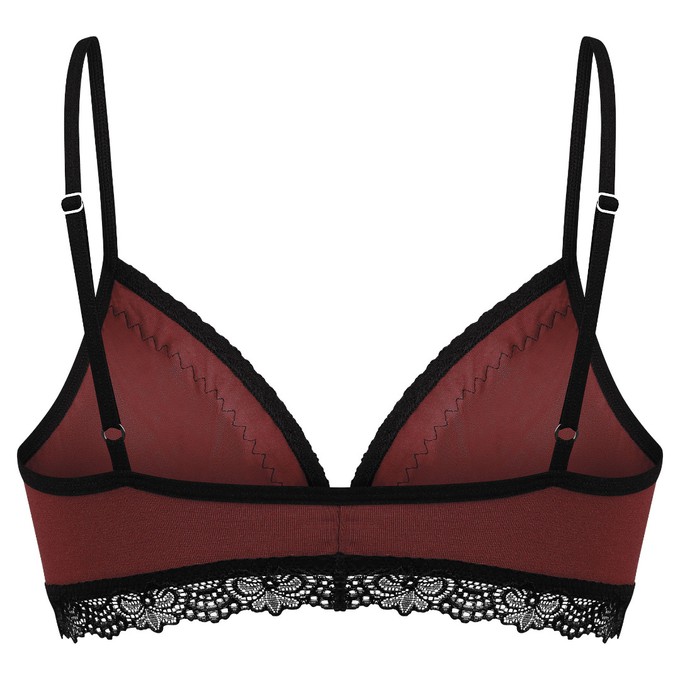 Set: Bio bra + hipster panties Spitze, aubergine from Frija Omina