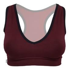 Organic sports top Athla aubergine (dark red) via Frija Omina