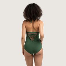 Recycling swimsuit Laik II woods olive + chai (green) via Frija Omina