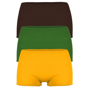 set of 3 organic panties Erna Field: Brown, verde, saffron from Frija Omina