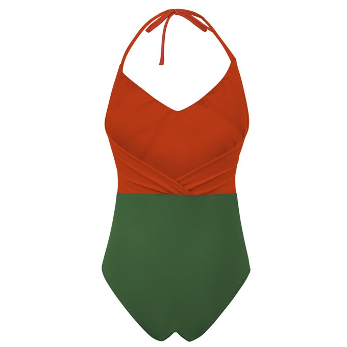 Recycling swimsuit Swea rust + olive (green) from Frija Omina