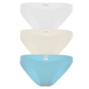 Organic briefs set of elements: "Air" - white, ecru, light bleu from Frija Omina