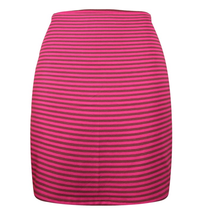 Organic skirt Snoba , berry / aubergine stripes from Frija Omina