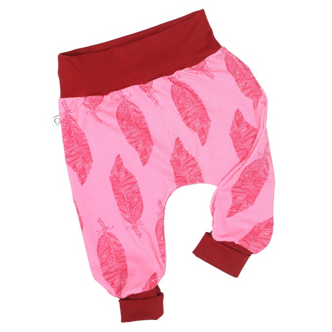 Light jersey baggy trousers with growth adaption, leafs pink from Frija Omina