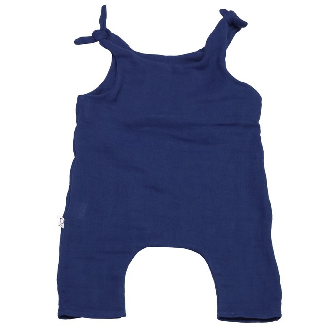 Baby romper from organic muslin dark blue from Frija Omina