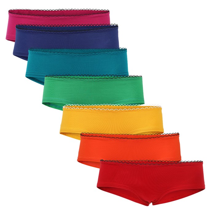 Bio hipster panties, set of 7: Rainbow from Frija Omina