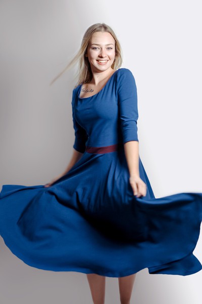 Organic dress Vrida, dark blue / aubergine from Frija Omina